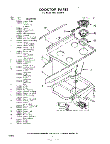 04 - Cook Top parts for Whirlpool RFE36E0W1 / from AppliancePartsPros.com