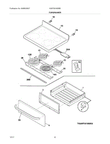 07 - Top / Drawer parts for Frigidaire Range KAEF3016MSB / from AppliancePartsPros.com