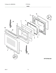 11 - Door parts for Frigidaire Range FFGF3023LWE / from AppliancePartsPros.com