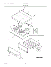 07 - Top / Drawer parts for Frigidaire Range KAEF3016MSF / from AppliancePartsPros.com