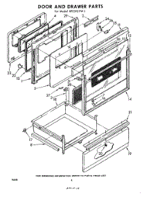 08 - Door And Drawer parts for Whirlpool RFE395PW1 / from AppliancePartsPros.com