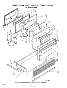 06 - Oven Door And Drawer parts for Whirlpool RFE4900W / from AppliancePartsPros.com