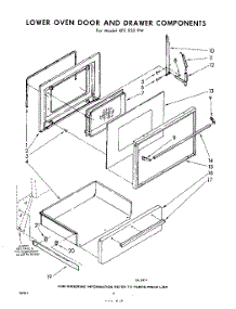 08 - Lower Oven Door And Drawer parts for Whirlpool RFE950PW / from AppliancePartsPros.com
