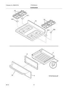 09 - Top / Drawer parts for Frigidaire Range FFGF3053LSJ / from AppliancePartsPros.com