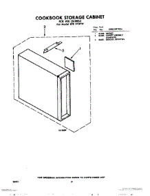 10 - Cookbook Storage Cabinet parts for Whirlpool RFE970PW / from AppliancePartsPros.com