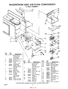 10 - Magnetron And Air Flow parts for Whirlpool RFM2800P1 / from AppliancePartsPros.com