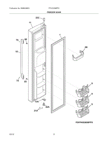 03 - Freezer Door parts for Frigidaire Refrigerator FPHC2399PF0 / from AppliancePartsPros.com