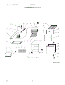 03 - Recommended Spare Parts parts for Frigidaire Freezer KCUC27F / from AppliancePartsPros.com