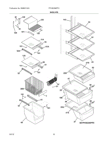 09 - Shelves parts for Frigidaire Refrigerator FPHS2399PF0 / from AppliancePartsPros.com