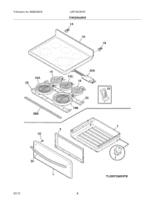 07 - Top / Drawer parts for Frigidaire Range LGEF3043KFM / from AppliancePartsPros.com