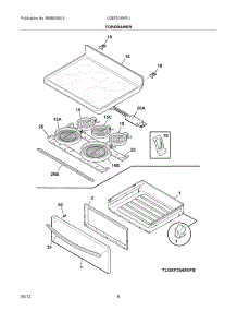 07 - Top / Drawer parts for Frigidaire Range LGEF3045KFJ / from AppliancePartsPros.com