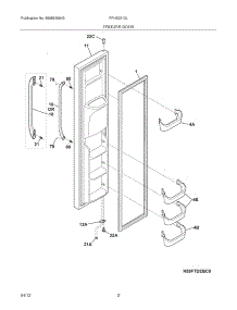 03 - Freezer Door parts for Frigidaire Refrigerator FFHS2313LMA / from AppliancePartsPros.com