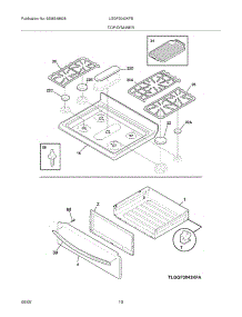 09 - Top / Drawer parts for Frigidaire Range LGGF3043KFB / from AppliancePartsPros.com