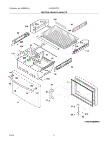 03 - Freezer Drawer, Baskets parts for Frigidaire Refrigerator LGHB2867PF0 / from AppliancePartsPros.com