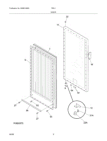 03 - Door parts for Frigidaire Wine Cooler PWJ1 / from AppliancePartsPros.com