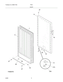 03 - Door parts for Frigidaire Wine Cooler PWJ2 / from AppliancePartsPros.com
