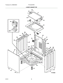 09 - Lower Cabinet / Top parts for Frigidaire Washer Dryer Combo FFLE2022MW1 / from AppliancePartsPros.com