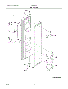 03 - Freezer Door parts for Frigidaire Refrigerator FFSS2622NB2 / from AppliancePartsPros.com