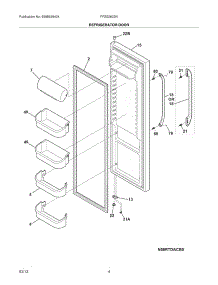 05 - Refrigerator Door parts for Frigidaire Refrigerator FFSS2622NS2 / from AppliancePartsPros.com