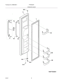 03 - Freezer Door parts for Frigidaire Refrigerator FFSS2622NW3 / from AppliancePartsPros.com