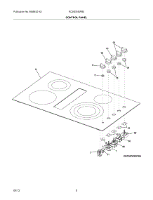 03 - Control Panel parts for Frigidaire Cooktop RC36DE60PB0 / from AppliancePartsPros.com
