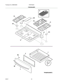 09 - Top / Drawer parts for Frigidaire Range FGGF3054MBE / from AppliancePartsPros.com