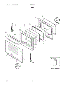 11 - Door parts for Frigidaire Range FGGF3054MBE / from AppliancePartsPros.com