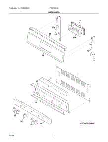 03 - Backguard parts for Frigidaire Range FGGF3054MWE / from AppliancePartsPros.com