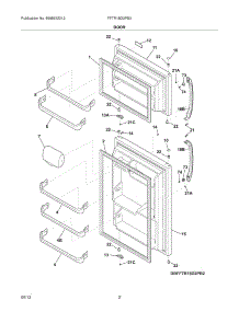 03 - Doors parts for Frigidaire Refrigerator FFTR18D2PB3 / from AppliancePartsPros.com