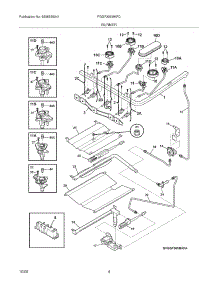 05 - Burner parts for Frigidaire Range FGGF305MKFC / from AppliancePartsPros.com