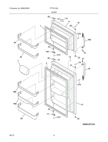 03 - Doors parts for Frigidaire Refrigerator FFTR2126LWC / from AppliancePartsPros.com