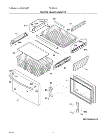03 - Freezer Drawer, Baskets parts for Frigidaire Refrigerator FGHB2844LEJ / from AppliancePartsPros.com