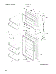 03 - Doors parts for Frigidaire Refrigerator FFTR21D2PW3 / from AppliancePartsPros.com
