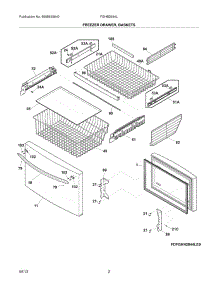 03 - Freezer Drawer, Baskets parts for Frigidaire Refrigerator FGHB2844LPF / from AppliancePartsPros.com