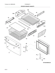 03 - Freezer Drawer, Baskets parts for Frigidaire Refrigerator FGHB2869LFC / from AppliancePartsPros.com