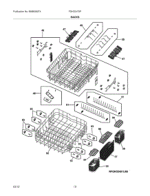 13 - Racks parts for Frigidaire Dishwasher FGHD2472PW0 / from AppliancePartsPros.com