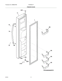03 - Freezer Door parts for Frigidaire Refrigerator FGHS2631PE0 / from AppliancePartsPros.com