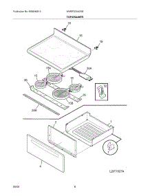 07 - Top / Drawer parts for Frigidaire Range WWEF3004KWB / from AppliancePartsPros.com