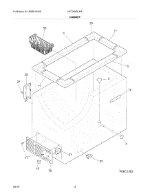 05 - Cabinet parts for Frigidaire Freezer KFC09M3LW5 / from AppliancePartsPros.com