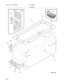 05 - Cabinet parts for Frigidaire Freezer KFC13M5LW0 / from AppliancePartsPros.com