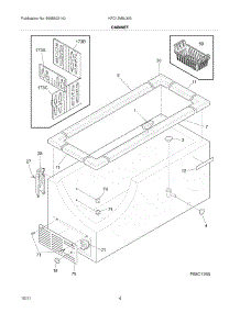05 - Cabinet parts for Frigidaire Freezer KFC13M5LW3 / from AppliancePartsPros.com