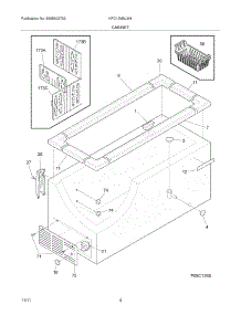 05 - Cabinet parts for Frigidaire Freezer KFC13M5LW4 / from AppliancePartsPros.com