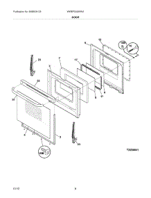 11 - Door parts for Frigidaire Range WWEF3005XWA / from AppliancePartsPros.com