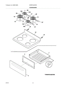 07 - Top / Drawer parts for Frigidaire Range WWEF3005XWB / from AppliancePartsPros.com