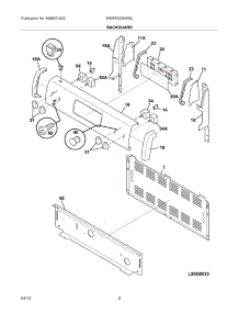 03 - Backguard parts for Frigidaire Range WWEF3005XWC / from AppliancePartsPros.com