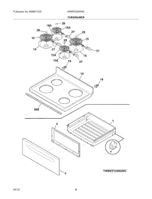 07 - Top / Drawer parts for Frigidaire Range WWEF3005XWC / from AppliancePartsPros.com