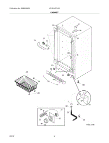 05 - Cabinet parts for Frigidaire Freezer KFU21M7LW3 from AppliancePartsPros.com