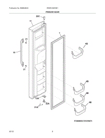03 - Freezer Door parts for Frigidaire Refrigerator WWSC2323NE1 / from AppliancePartsPros.com