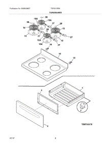 07 - Top / Drawer parts for Frigidaire Range TEF351EWK / from AppliancePartsPros.com