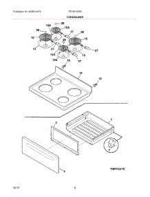07 - Top / Drawer parts for Frigidaire Range TEF351EWM / from AppliancePartsPros.com